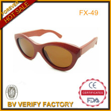 100% Pure Red Bamboo Sunglasses with Brown Polarized Lens